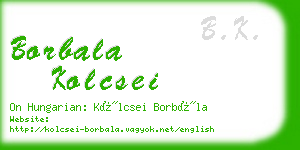 borbala kolcsei business card